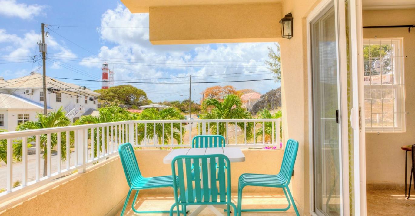 Covered Terrace Lighthouse Look Apartment Building Atlantic Shores Barbados